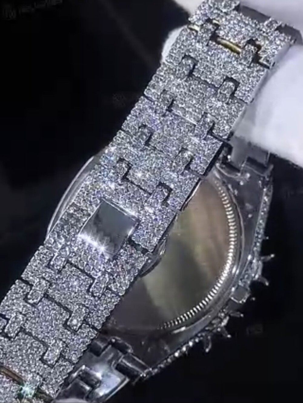 Iced Out Thorn Crown Bezel  Watch w Arabic Numeral Dial Fully Iced Out 45MM - Picture 7 of 7